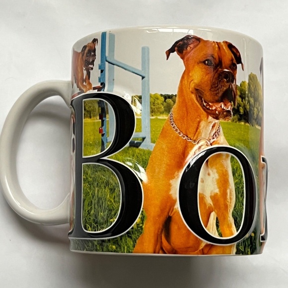 Boxer Mug 3 D American Ware Dated 2011 Holds 16 ozs Raised Letters Dog - Picture 2 of 4